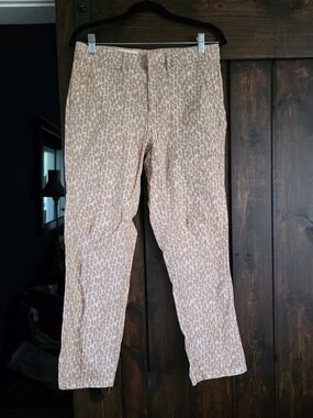 J. Crew Tan Leopard-Print Chinos